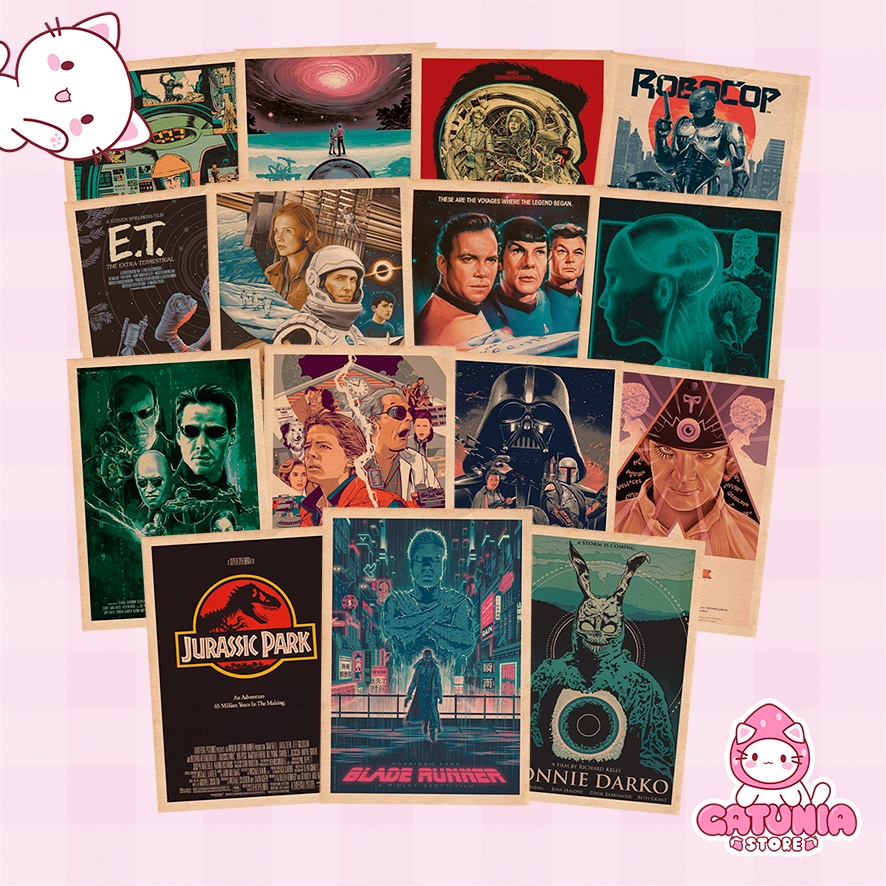 Poster ADESIVO A4 filme - Ficção Científica (Matrix, Star Wars, Donnie Darko, Laranja Mecânica, Interestelar e mais)
