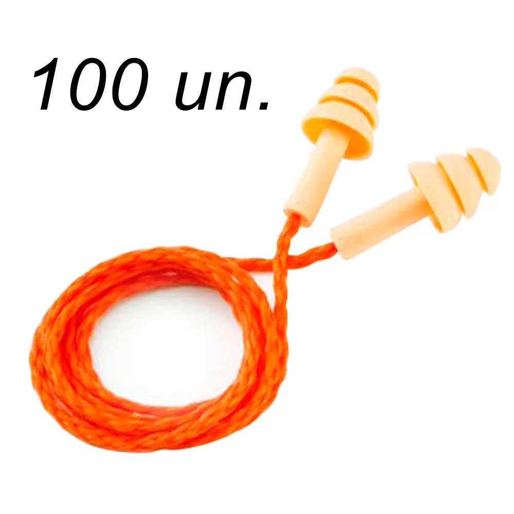 Protetor Auricular Abafador de Ruidos - 100 Unidades Tampao de Ouvido