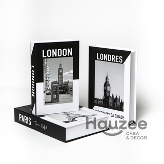 Kit 3un Caixa Livro Grande Porta Objetos Enfeite Decorativo