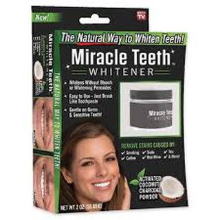 Branqueador Dente Carvão em Pó Ativado Profissional Natural 20g miracle