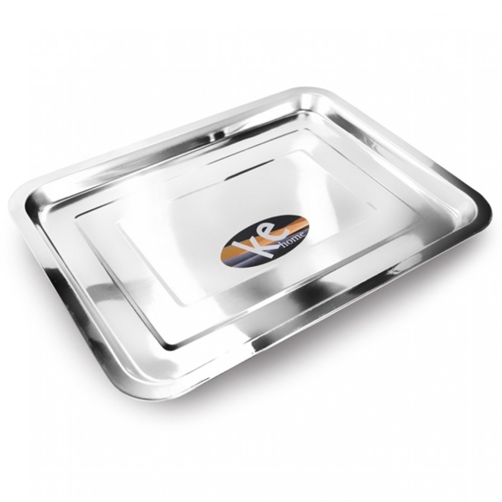 Bandeja Retangular Inox 36x27cm Ke Home | Shopee Brasil