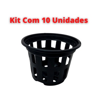 10 Unidades Vaso Vazado Preto Plástico Redondo Para Vandas - Vasinho / Cestinha Para Orquídeas em Oferta na Shopee