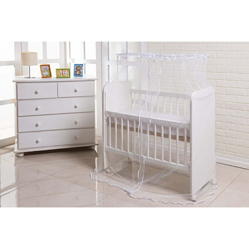 Mosquiteiro para mini berço Marfim - Véu mosquiteiro mini berço MARFIM