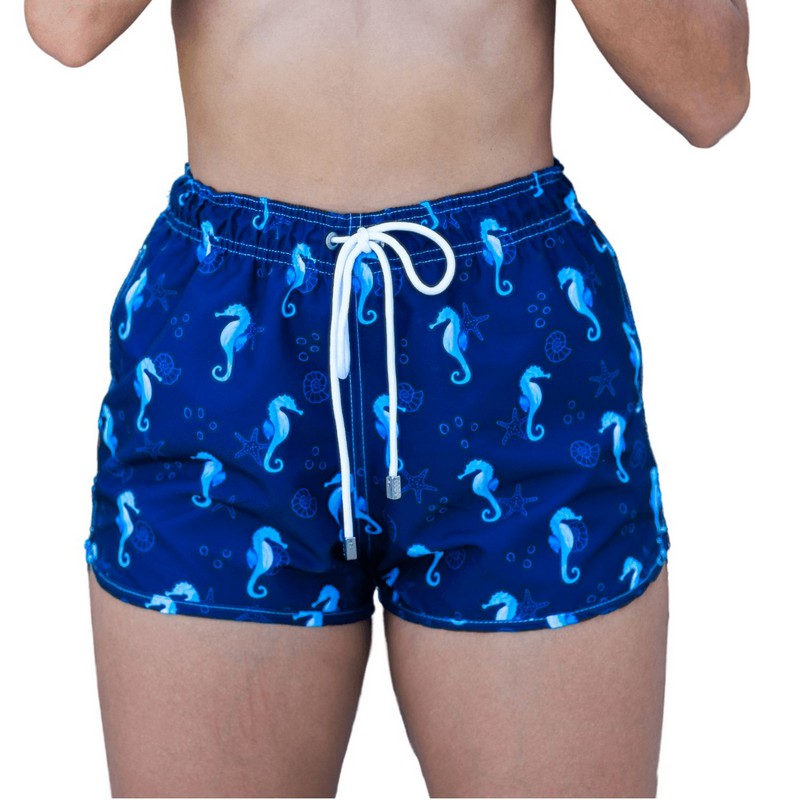 Short Feminino de tactel premium estampado, Short de elástico, Short de correr, short feminino estampado