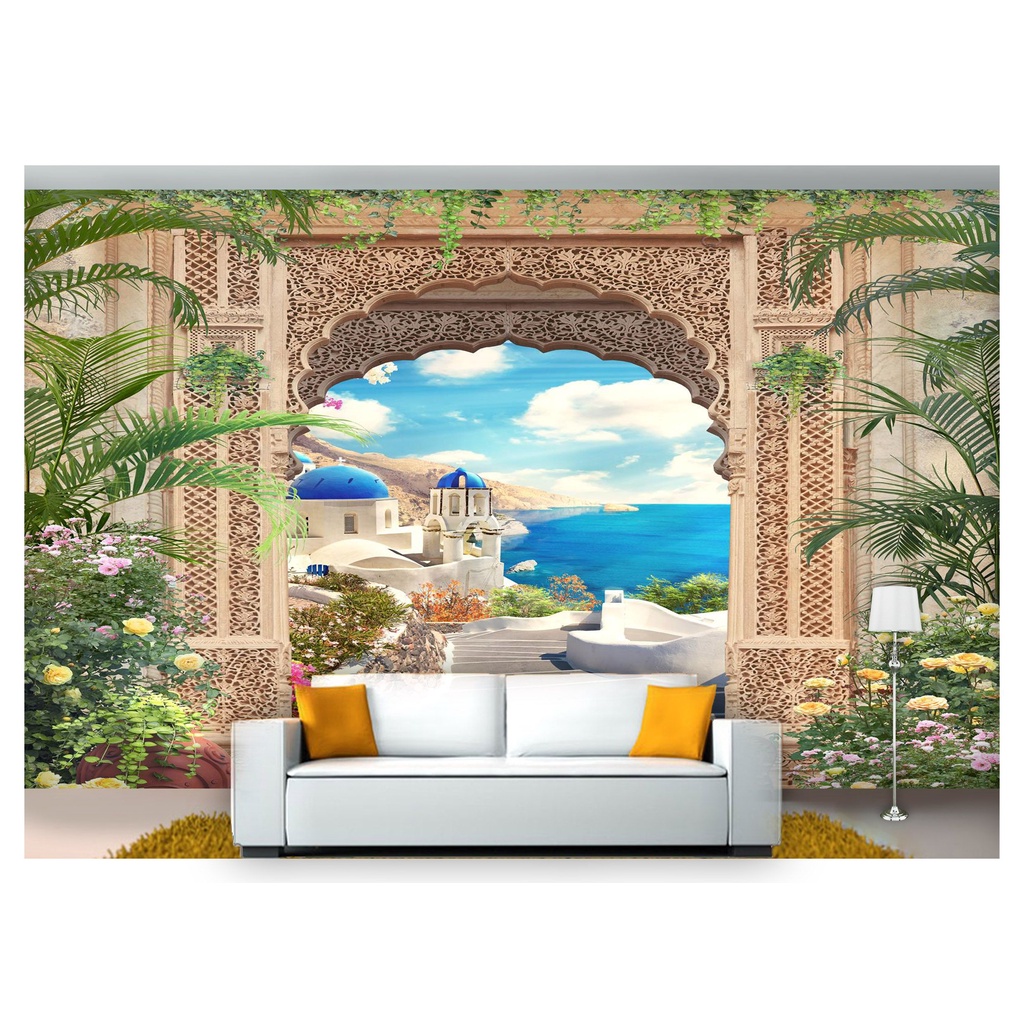 papel de parede Paisagem Digital Santorini 3D 7,5m² DAV11