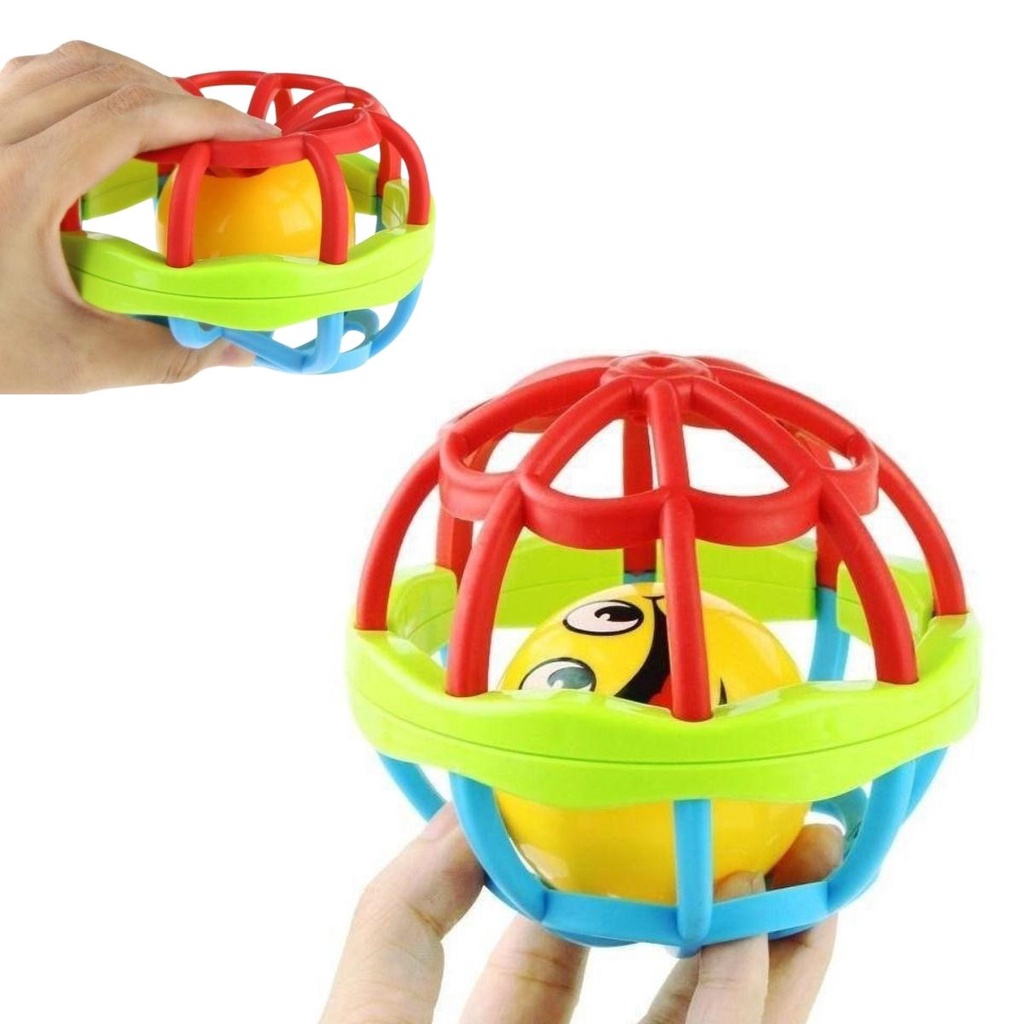 Brinquedos para bebê Chocalho Silicone Bolinha Macia Bebe Mordedor Brinquedo Bola em Oferta na Shopee