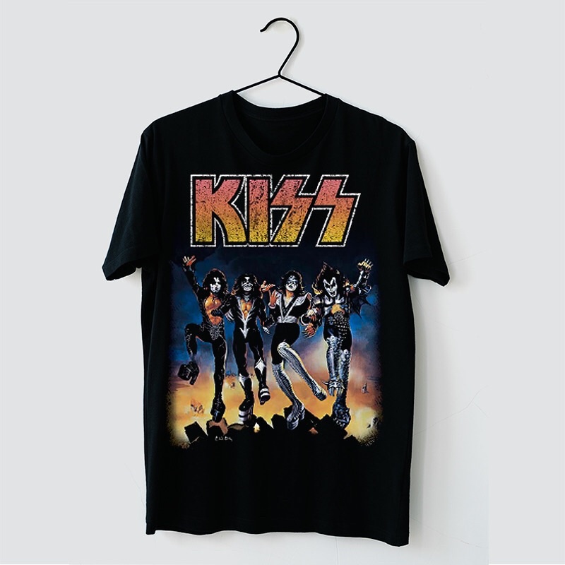 T-shirt Kiss Army Premium Sérigraphié Métal - Taille L - Coton - Neuf Sans étiquettes