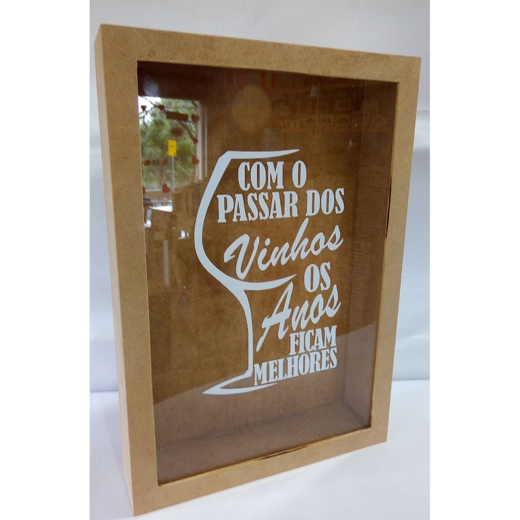Quadro Porta Tampinhas Ou Rolhas 32x22cm Com acrílico E Adesivo