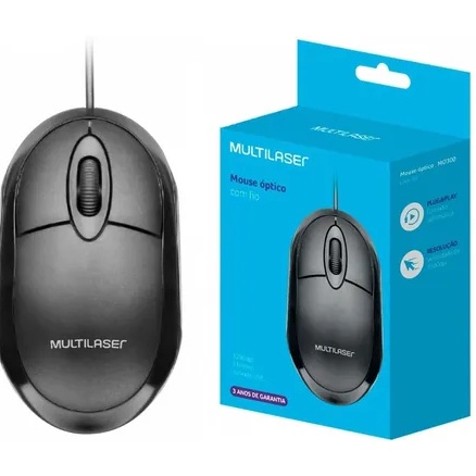 Mouse Com Fio Usb Barato Notebook Computador Pc Multilaser