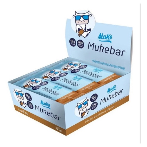 Mukebar Pão De Mel 60g Barra De Proteína +mu - Display 12uni