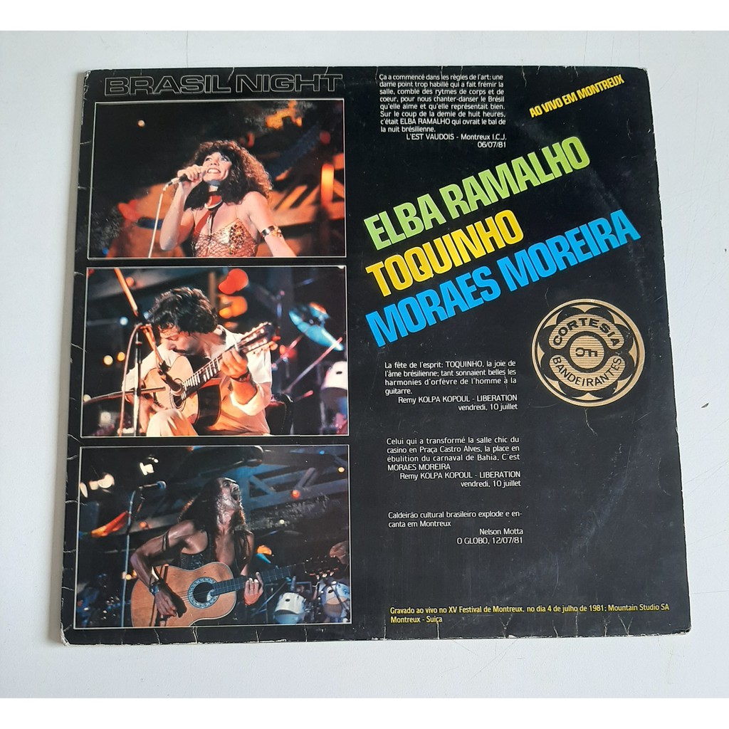 Lp Elba Ramalho Toquinho E Moraes Moreira - Brasil Night