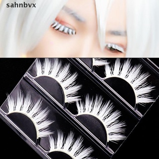 SABVX 3 Pares Branco Cílios Cosplay Maquiagem Natural Faixa Longa Cruzada Falsa