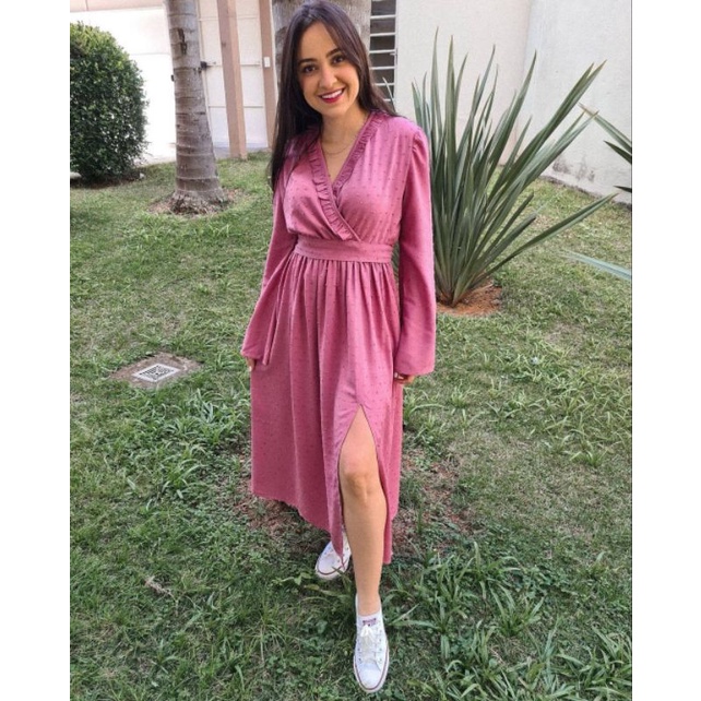 vestido rosa retro | Shopee Brasil
