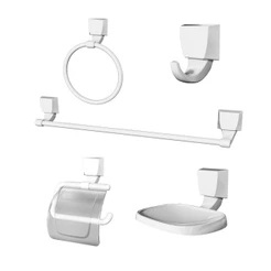 Kit Banheiro 5 Peças Attic Quadra Branco 2000 F24 Lorenzetti