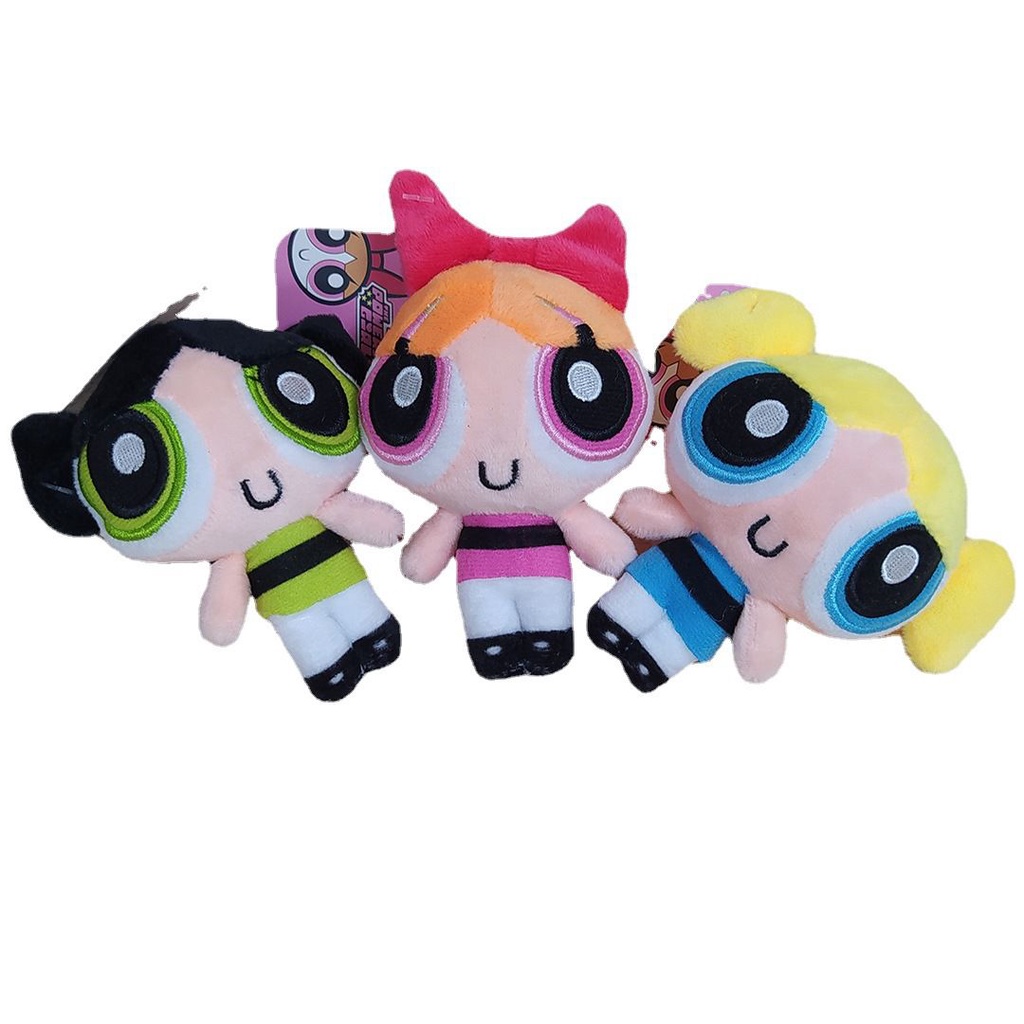 3Pcs Cute The Powerpuff Girls Anime Plush Toy Doll Backpack Pendant  Children'S Toy Gift 10cm | Shopee Brasil