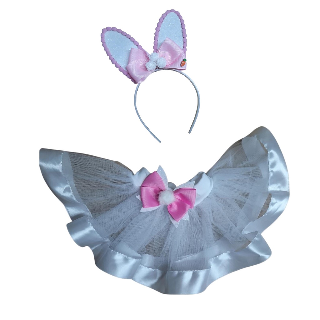 Fantasia Coelhinho Infantil Carnaval Páscoa C/ Saia + Tiara