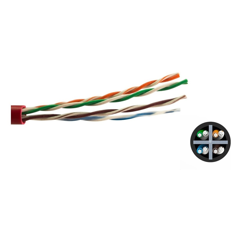 Cabo Patch Cord Par Trançado Rj45 Vermelho Cat5e 10 Cm