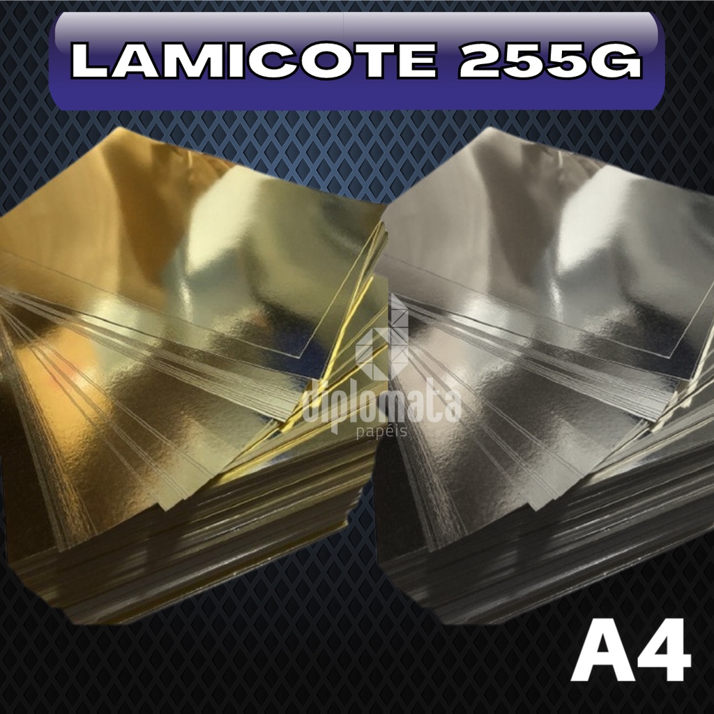 Papel Lamicote 255g A4 Dourado / Prata (Brasilcote) O Melhor para Topo de Bolo! Prateado Ouro em Oferta na Shopee