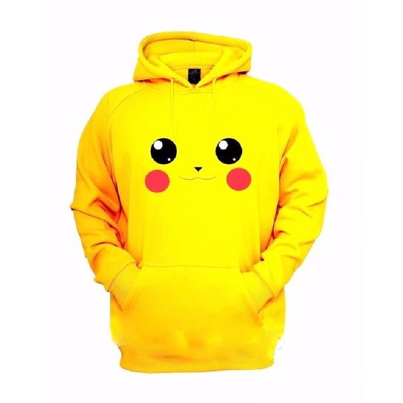 Blusa Pikachu Pokémon Anime Moleton canguru casaco de frio unissex casaco top