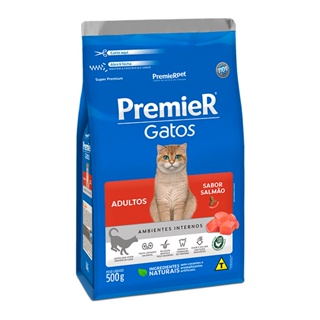 Ração Premier Ambientes Internos para Gatos Adultos Sabor Salmão - 500g em Oferta na Shopee