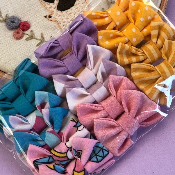 Kit Laços Sortidos de Tecido para Pet lacinho para cachorro gato e coelho