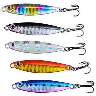 Isca artificial Sougayilang 7g/10g/15g/30g Fishing Lures 5pcs Fishing Jig 5 Colors Metal Jigging Fishing Lures Hooks Jig Spoon Baits