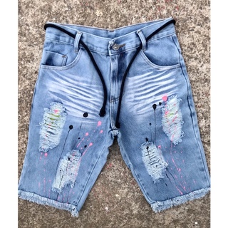 bermuda jeans clara rasgada masculina
