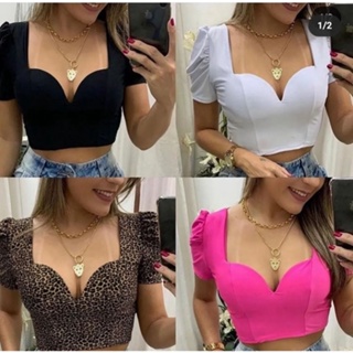 Cropped Top  Feminino MangUinha  Princesa Janete em Oferta na Shopee