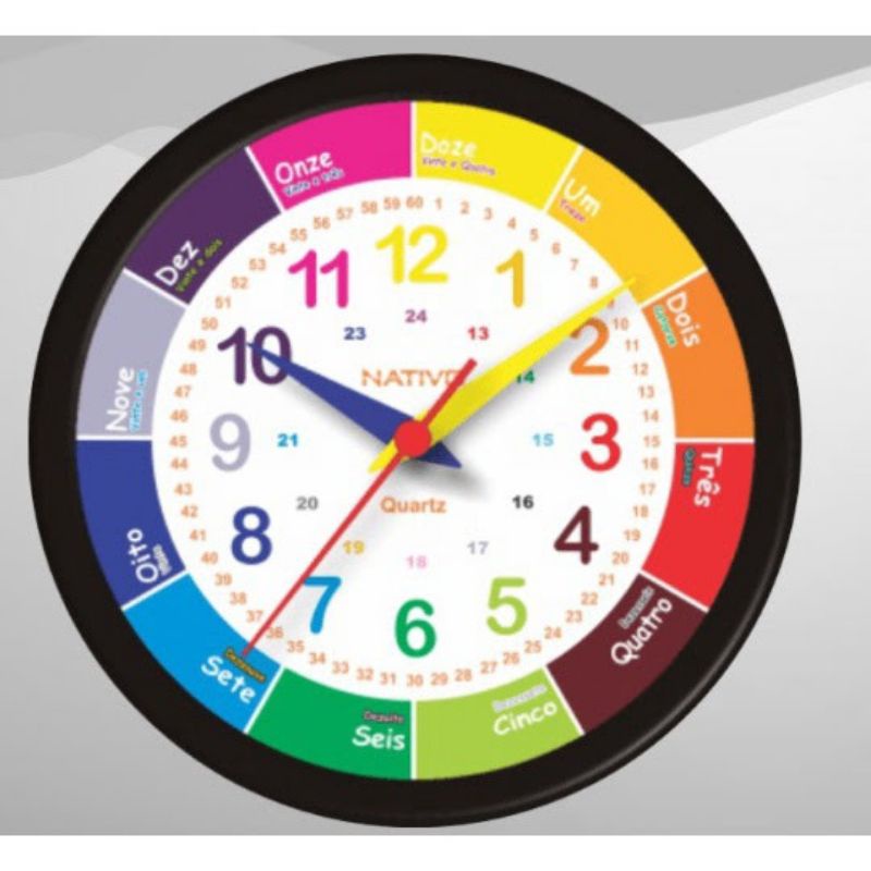 relógio de parede redondo educativo infantil -nativo em Oferta na Shopee