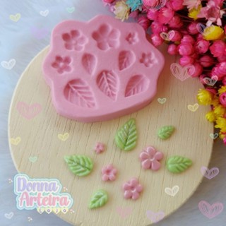 Molde de Silicone Flores e Folhas cód 1904 em Oferta na Shopee