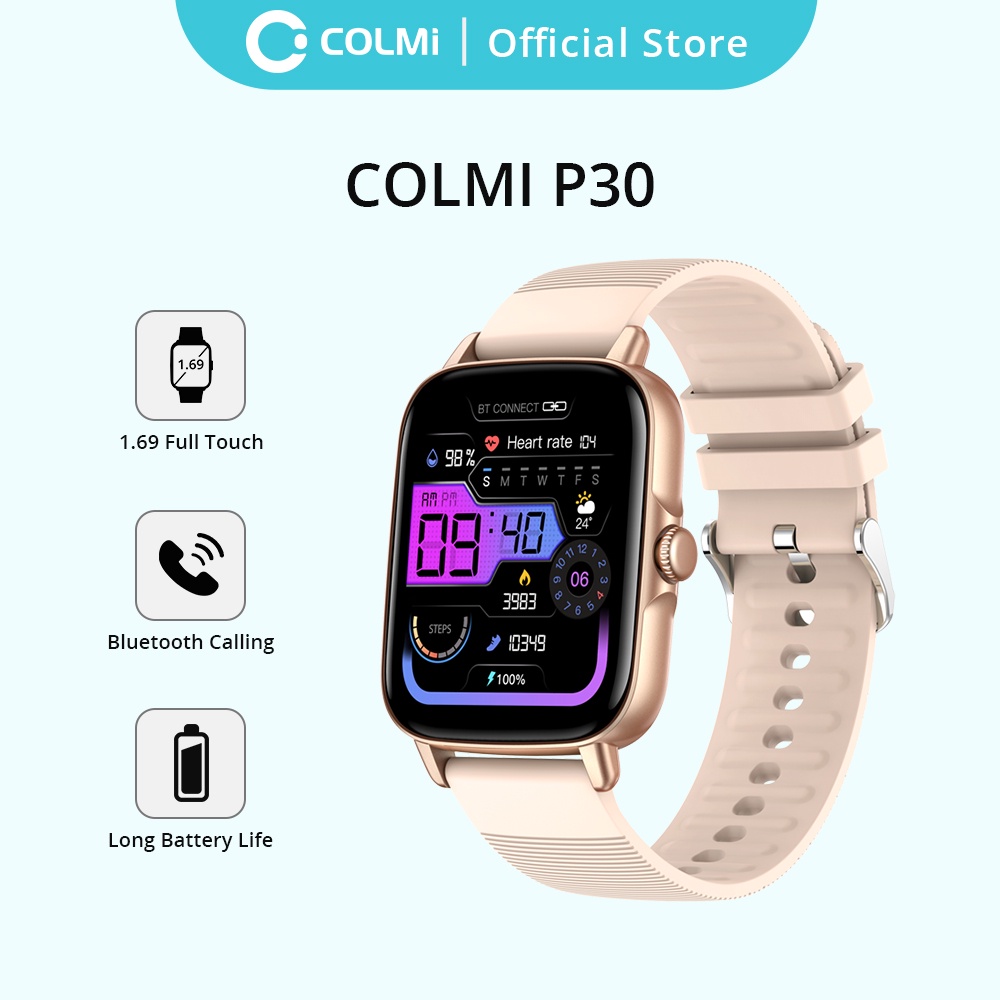 COLMI P30 Original SmartWatch Ip67 Unisex, Full Touch Screen, À Prova de Água, Monitor de Freqüência Cardíaca