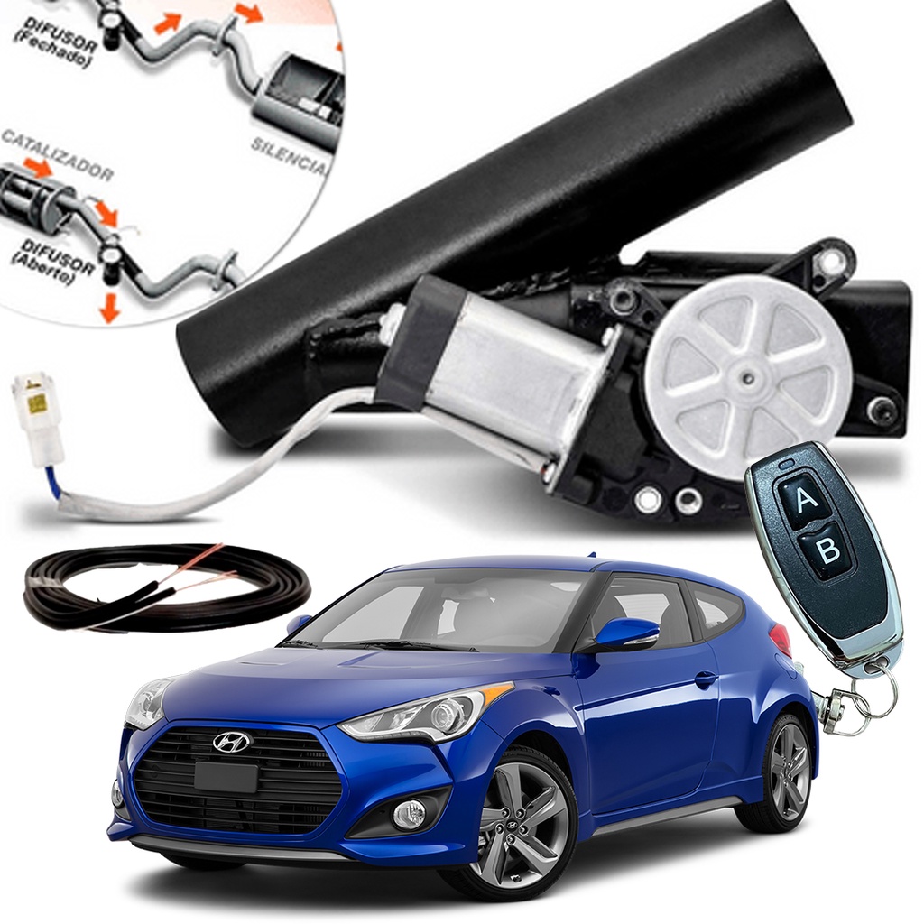 Difusor De Escapamento Esportivo Preto Hyundai Veloster Controle em Oferta na Shopee