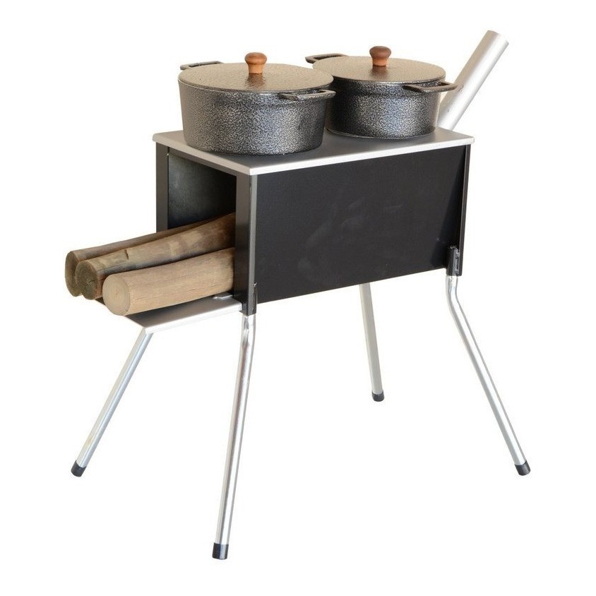 Imagem Fogareiro Fogao A Lenha 2 Bocas 2 Em 1 Lenha + Churrasqueira