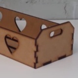 Mini caixote de feira (cestinho, caixinha decorada coração em MDF) para decoração de cozinha, sala e porta coisas.