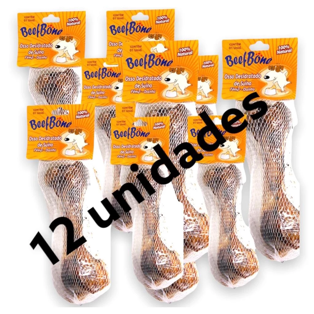 Petisco Kit Com 12 Osso Grande Para Pet Desidratado 100% Natural Defumado Para Cães Schnauzer Gigante ✿ Green ✿