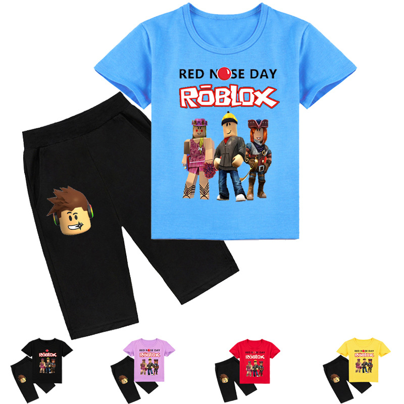 Boys Girls Cartoon Anime Roblox Printed Casual T Shirt Short Pants Outfit Kids Short Sleeves Round Neck Top Shorts Set Shopee Brasil - roblox anime outfits boy