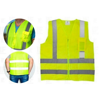 Colete Refletivo Jaqueta Amarelo Fluorescente C/ Bolso Tamanho XG
