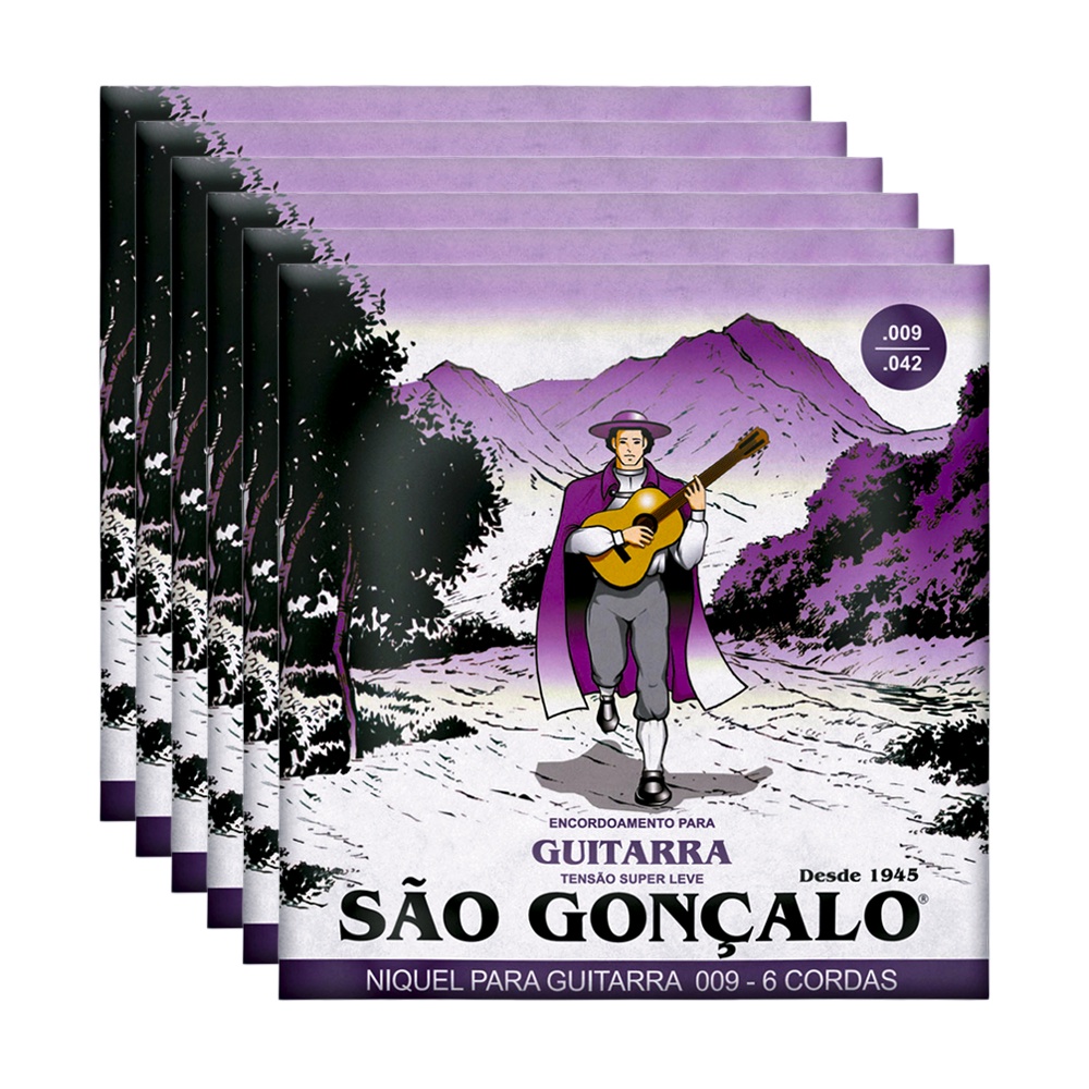 Kit 6 Encordoamentos 009 Super Leve p Guitarra - São Gonçalo em Oferta na Shopee