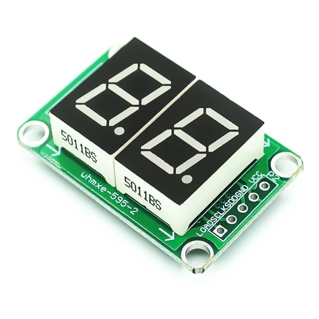Módulo Display 7 Segmentos 2 Dígitos Vermelho - 74HC595 para Arduino, Robótica, Raspberry PI, PIC