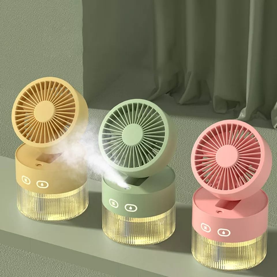 Mini Ventilador De Ar Portátil Pulverização De Água Resfriamento USB Recarregável Mesa Condicionado Silencioso Umidificador