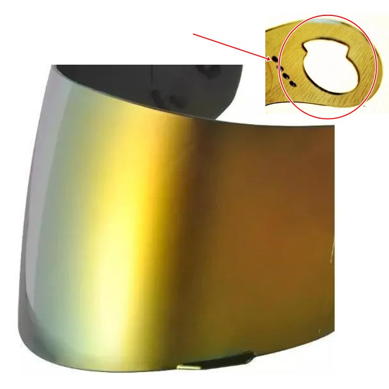 Viseira capacete Hfg fly One fly Strada Taurus speed phanton 2.2mm Dourada metalizada - 1637do