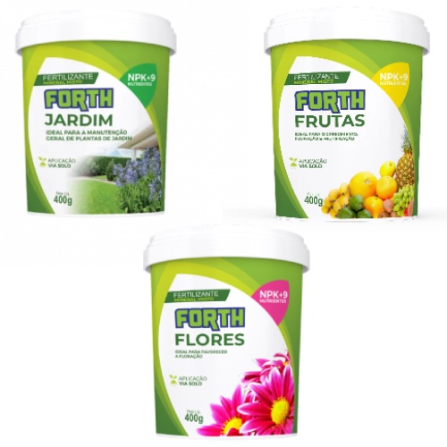 Kit Adubo Fertilizante Forth Jardim + Flores + Frutas 400g em Oferta na Shopee