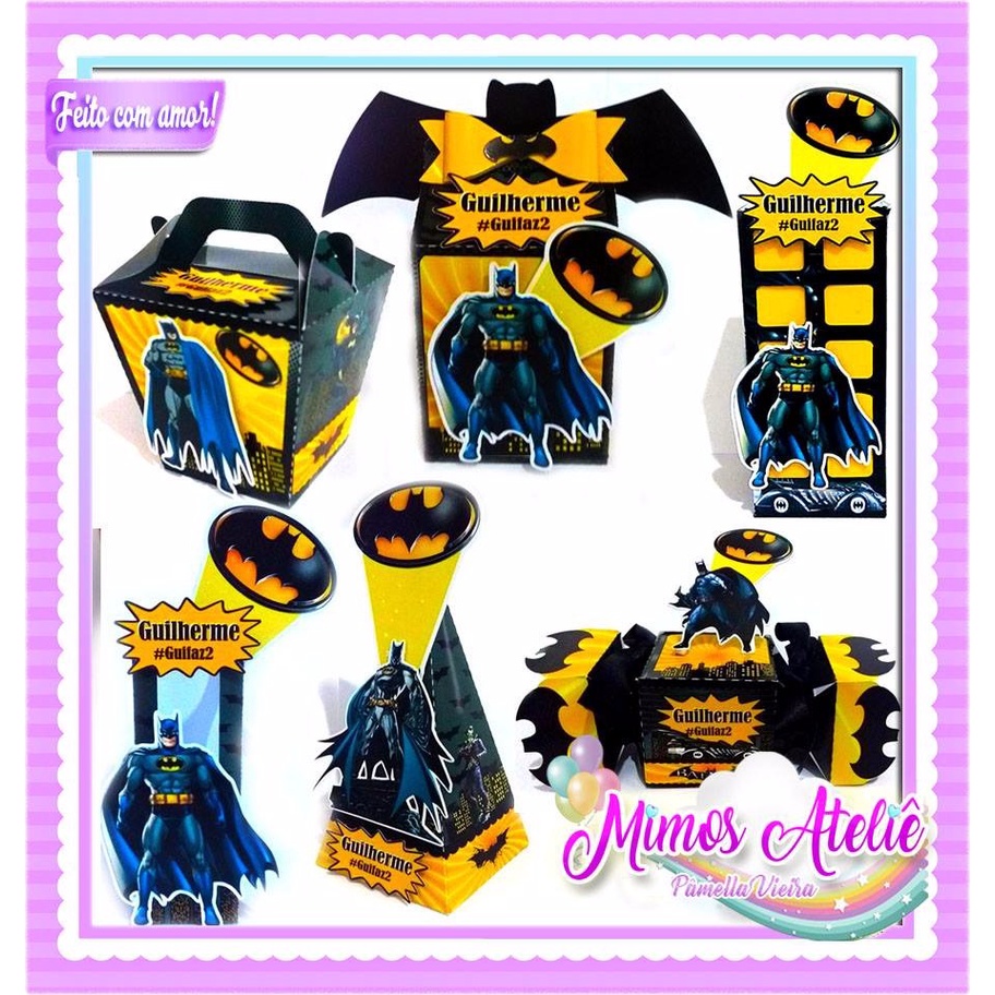 Kit com 20 mimos personalizados Caixinhas para Aniversario Batman/  |  Shopee Brasil