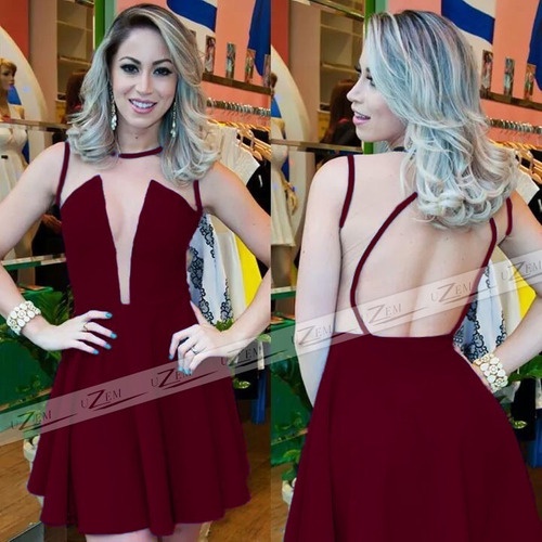 Vestido Curto Rodado Decote Em Tule S/renda Moda Panicat