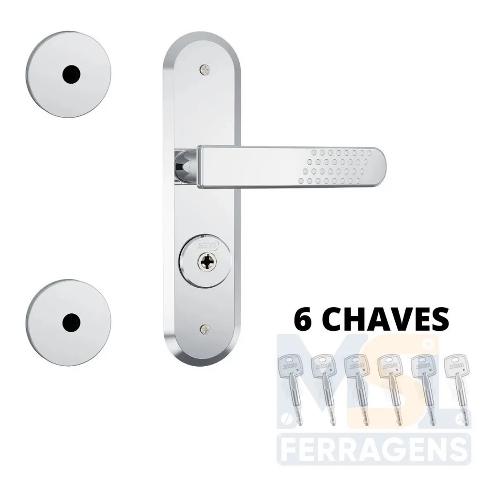 Kit Segurança 1800/21 Broca 40mm Cromado Espelho De Aço Inox Stam