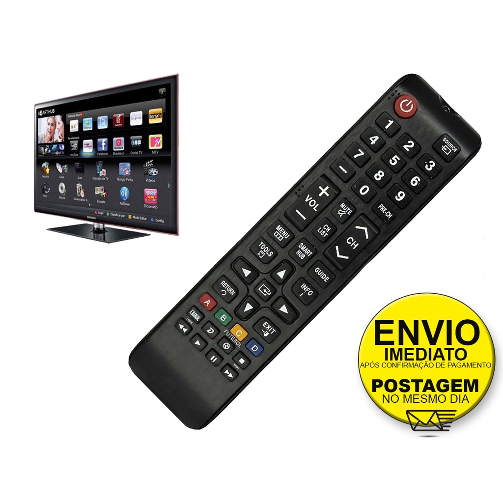 Controle tv samsung 32 UN32F4200AG universal smart hub função futebol
