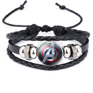 Vingador League Eua Capitão Tempo De Gem Pulseira De Couro Preto Super Herói Ícone Pulseira Do Miúdo Nx