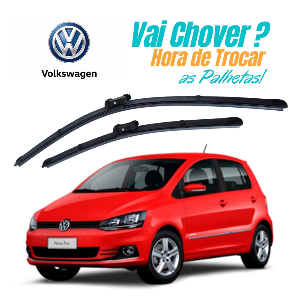 Par Palheta Limpador Parabrisa Dianteiro Vw Novo Fox 2013 2014 2015 2016 2017 2018 2019
