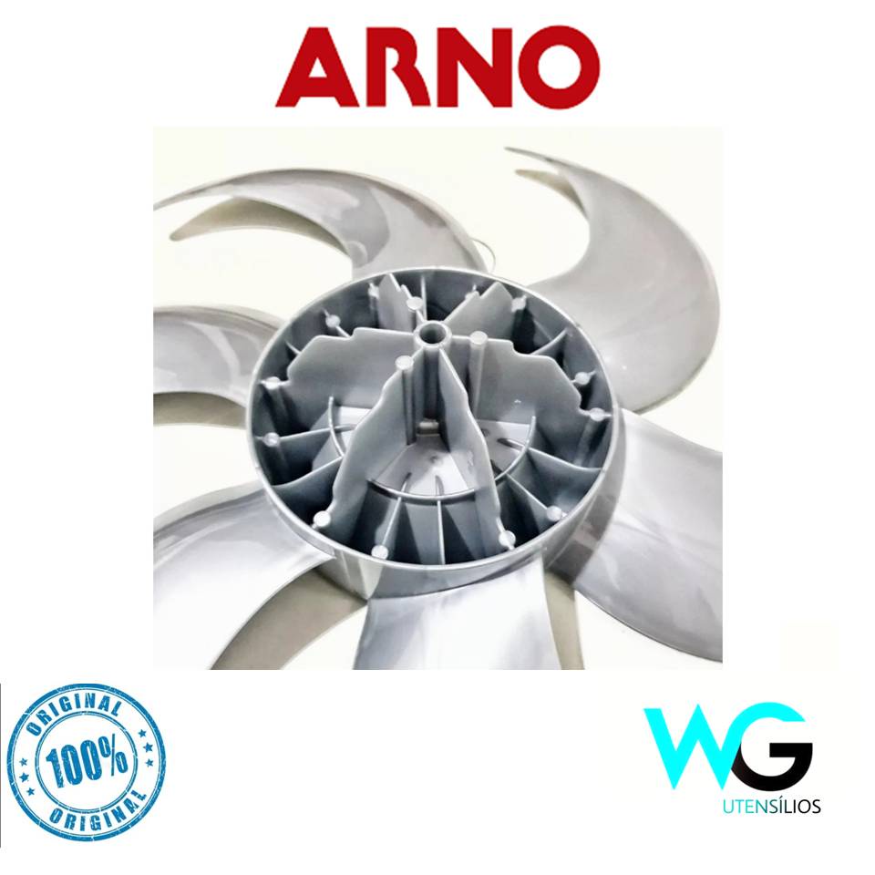 Helice Do Ventilador Arno Silence Force 40cm 6 Pás Prata Original