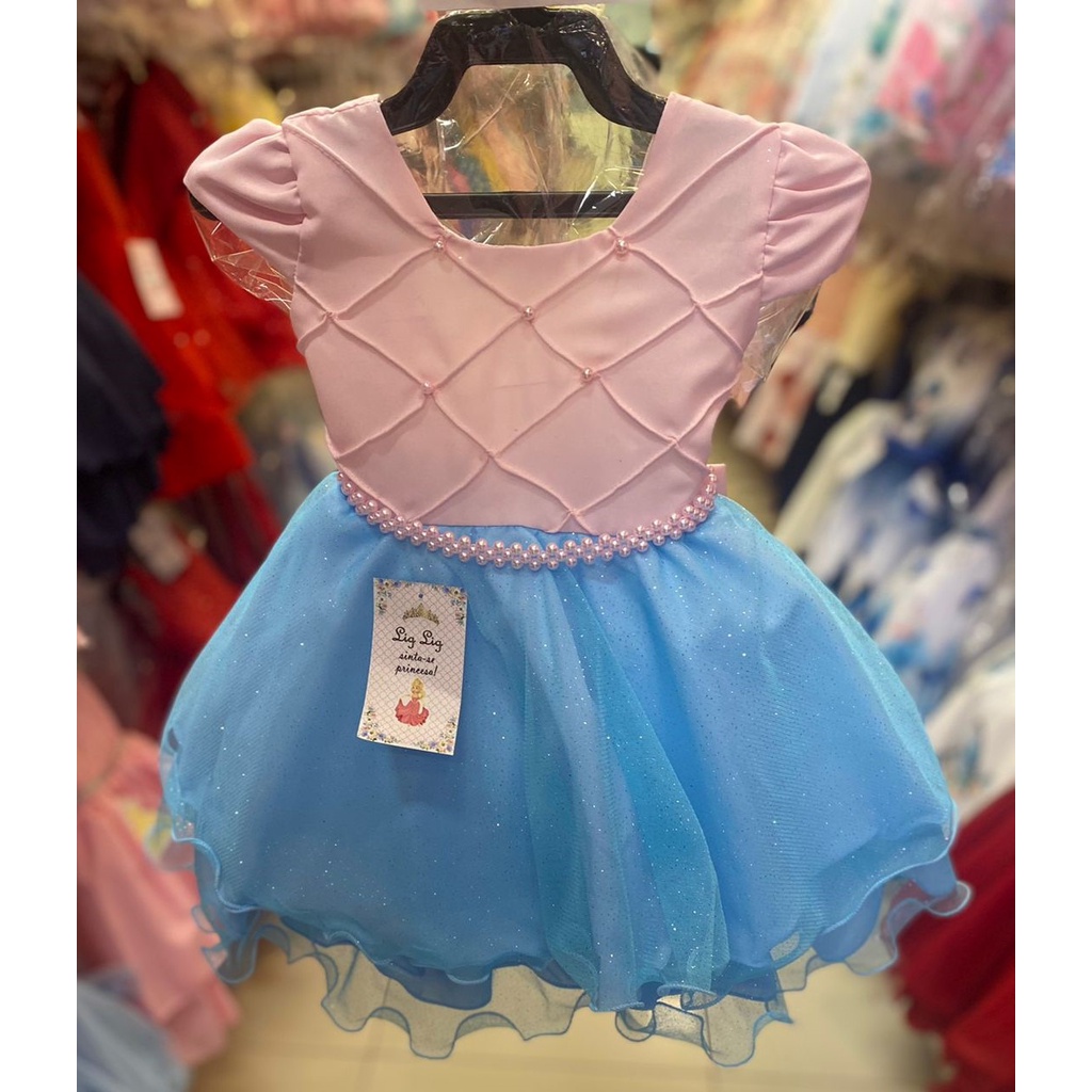 Vestido Fantasia Festa Princesa Temático Chuva de Amor Mundo Encantado